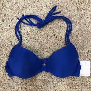 Cobalt / Royal Blue Halter Bikini Top Swimsuit / Bathing Suit